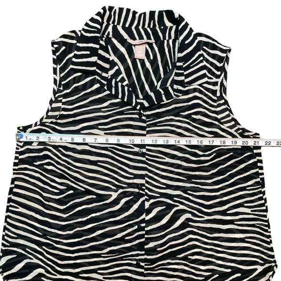 H&M women’s ☀️ black white zebra print sheer tank 12 - Picture 10 of 12